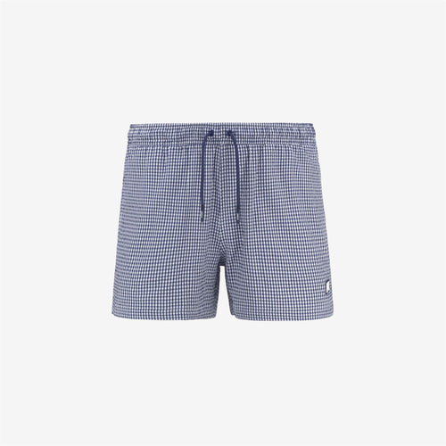 HAZEL CHECK BEACH - Bathing Suits - Swimming Trunks - MAN - WHITE-BLUE DEEP COBALT