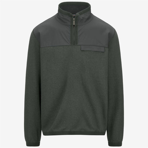 FLEURY WOOL NYLON MIX - Fleece - Pull  Over - MAN - GREEN BLACKISH-Blue Airforce