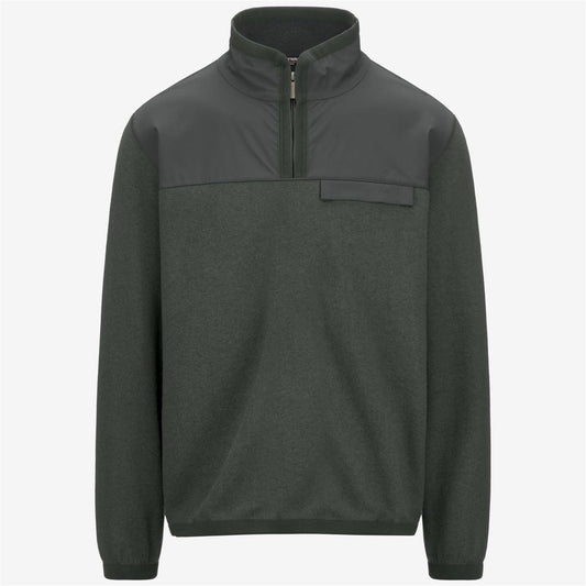 FLEURY WOOL NYLON MIX - Fleece - Pull  Over - MAN - GREEN BLACKISH-Blue Airforce