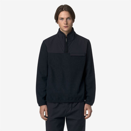 FLEURY WOOL NYLON MIX - Fleece - Pull  Over - MAN - Blue Depth-Blue Airforce