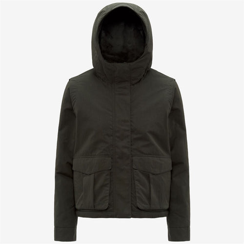 IDELER COTTON FEEL - Jackets - Short - WOMAN - Green Blackish-Green Blackish FUR