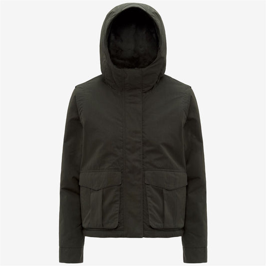 IDELER COTTON FEEL - Jackets - Short - WOMAN - Green Blackish-Green Blackish FUR