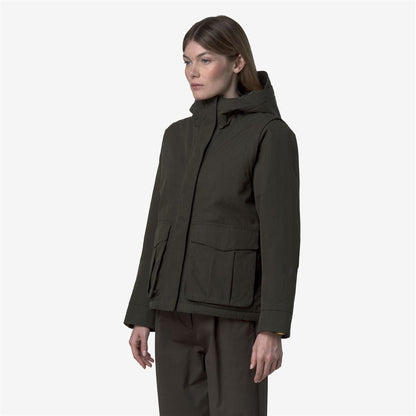 IDELER COTTON FEEL - Jackets - Short - WOMAN - Green Blackish-Green Blackish FUR