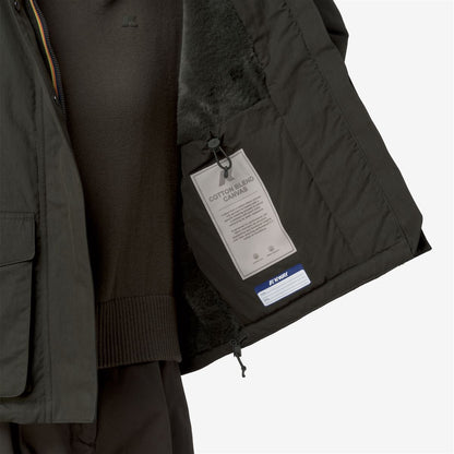 IDELER COTTON FEEL - Jackets - Short - WOMAN - Green Blackish-Green Blackish FUR